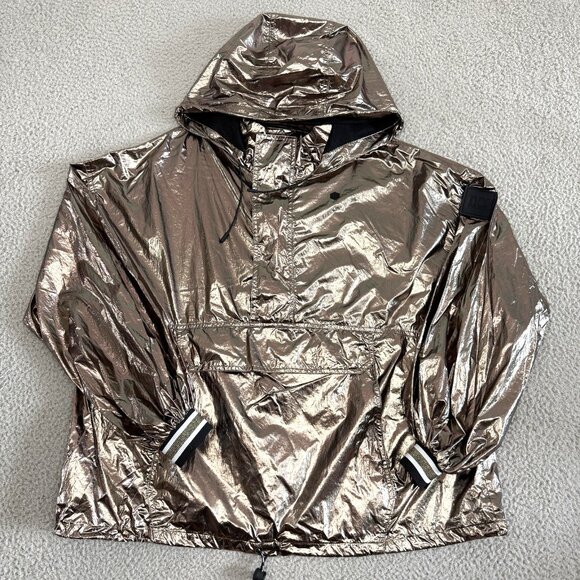 Ivy Park Jacket Hooded Pullover Windbreaker Metallic Gold - Picture 1 of 13
